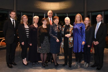 An image of the official party at the Jane Goodall Institute Launch