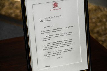 The congratulatory message from His Majesty King Charles III