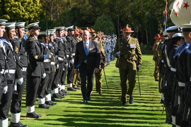 General Hurley inspecting the Guard of Honour