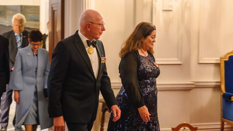 His Excellency General the Honourable David Hurley AC DSC (Retd) and Dame Cindy enter the ballroom