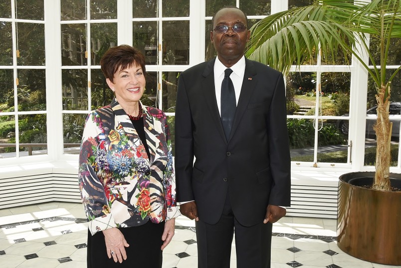 HE The Rt Hon Dame Patsy Reddy, Governor-General of New Zealand, and Mr Andre Nzapayeke, The Ambassador of the Central African Republic.