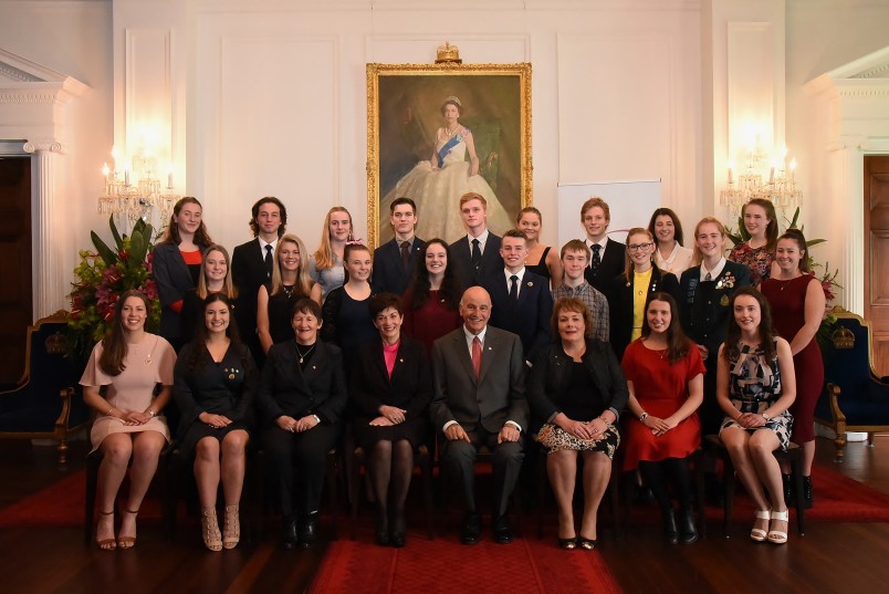 An image of Their Excellencies with Duke of Edinburgh Hillary Gold Awards
