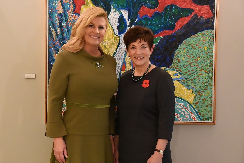 An image of Dame Patsy with HE Kolinda Grabar Kitarovic, President of the Republic of Croatia