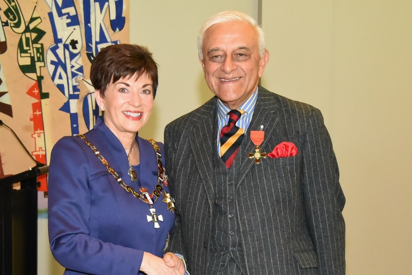 An image of Dame Patsy with Professor Hamid Ikram, of Christchurch, ONZM for services to cardiology and education