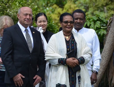 HE Mrs Tirfu Kidanemariam Gebrehiwet, The Ambassador of the Republic of Ethiopia arriving at Government House.