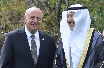 HE Mr Ahmad Salem Alwehaib, The Ambassador of the State of Kuwait, with Government House Kaumatua, Piri Sciascia.