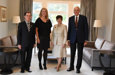 Image of Dame Patsy and Sir David with Fiona Allen and Selwyn Maister, CEO and Chair of Paralympics NZ