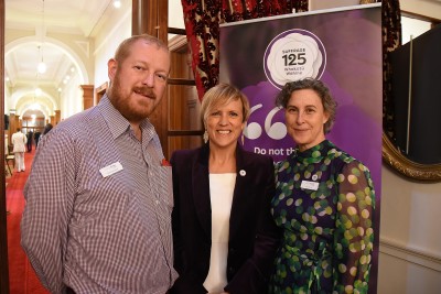 Image of Hilary Barry of Seven Sharp with  Aaron Hailwood and Kim Young from the Ministry for Women