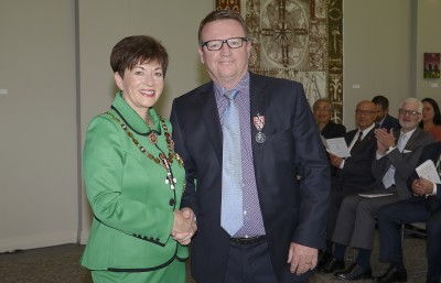 Image of Aiden Bennett and Dame Patsy Reddy