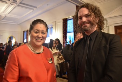 Dame Cindy and the Arohanui Strings conductor, 