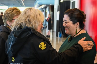 Dame Cindy embracing whānau from Ngāti Whātua Ōrākei 