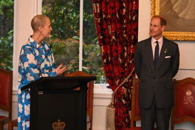 Duke of Edinburgh NZ Chief Executive Officer Emma Brown addresses HRH the Duke of Edinburgh