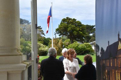 Hon Ms Jana Tyrer, Ambassador of the Czech Republic arriving at Government House