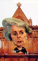Caricature of Dame Silvia Cartwright.