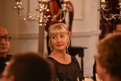 Lady Janine Mateparae at the dinner for the Queen's 90th birthday.