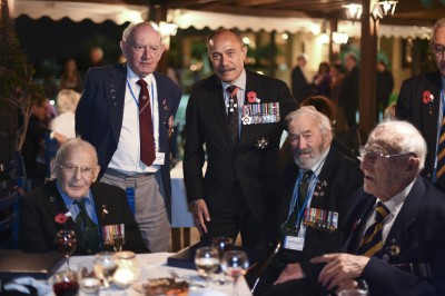 The Governor-General, Lt Gen The Rt Hon Sir Jerry Mateparae and veterans at the New Zealand Reception.