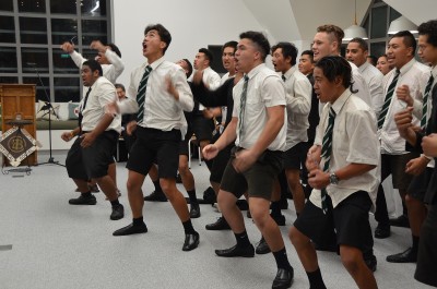 Naenae College students performing a haka.