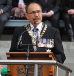 Lieutenant General the Right Honourable Sir Jerry Mateparae, gives his address upon being sworn in as New Zealand's 20th Governor-General.