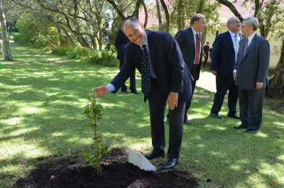 Tree-planting ceremony at the Treaty Grounds in Waitangi.